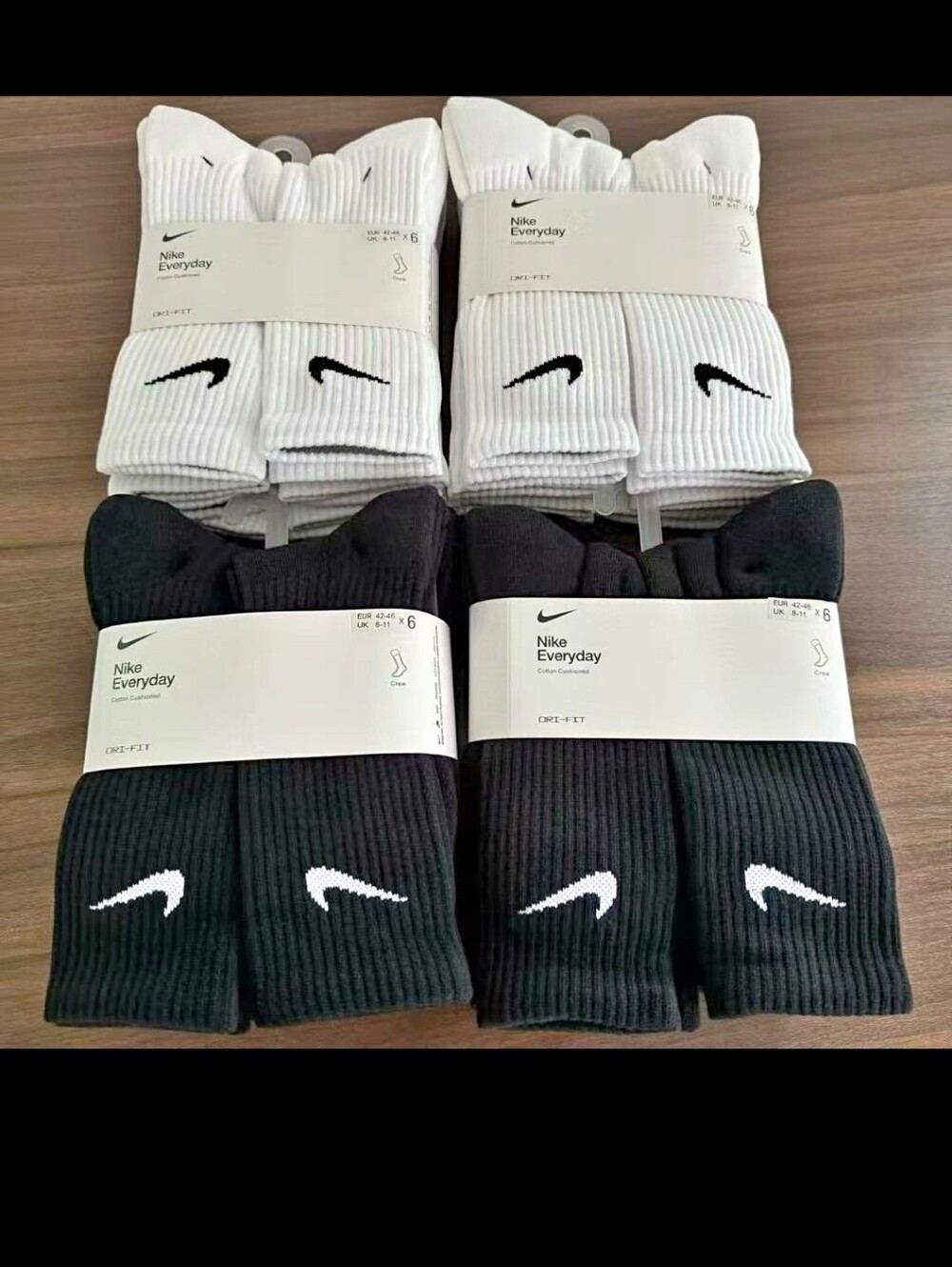 Nike Everyday Crew Socks - Pack of 6 (Black & White)  $20 Each peach